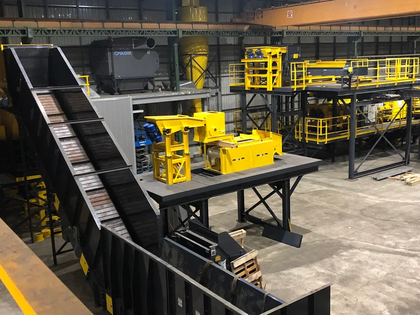 Large-scale electronic recycling equipment installation — industrial conveyor and sorting system by Anton Installers Inc. Pennsylvania