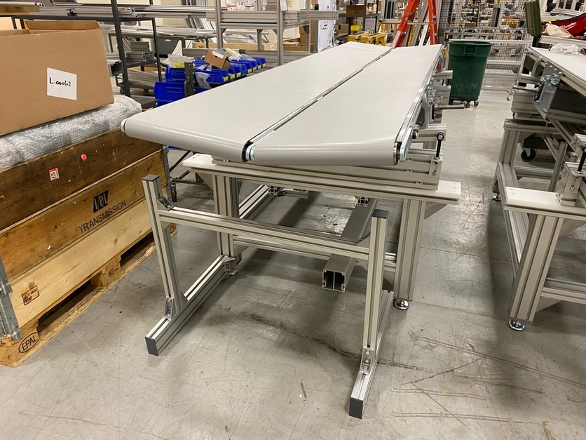 FlexLink belt conveyor installation in manufacturing facility — Anton Installers Inc. authorized installer Pennsylvania