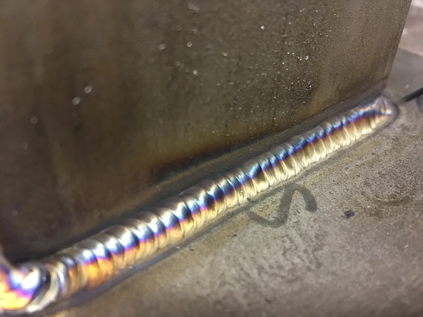 Certified TIG weld bead on steel — precision industrial welding by Anton Installers Inc. Bucks County PA