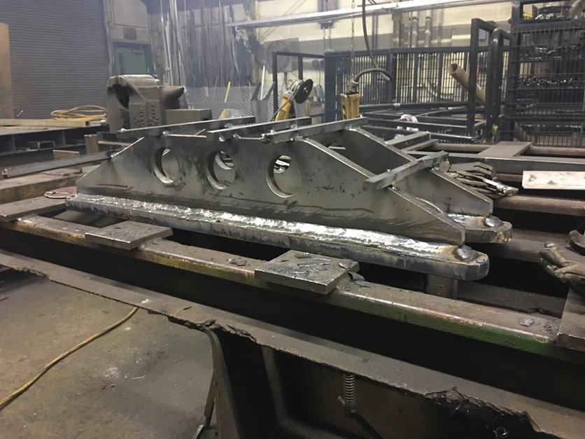 Custom fabricated structural steel component — industrial metal fabrication and welding by Anton Installers Inc. Pennsylvania