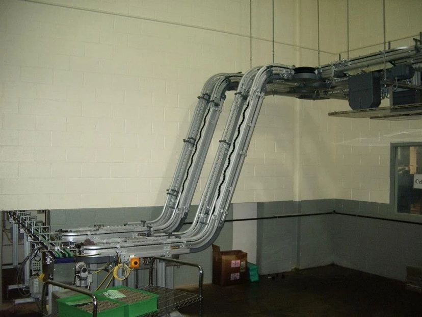 FlexLink conveyor vertical lift installation — authorized installer Anton Installers Inc. serving Pennsylvania